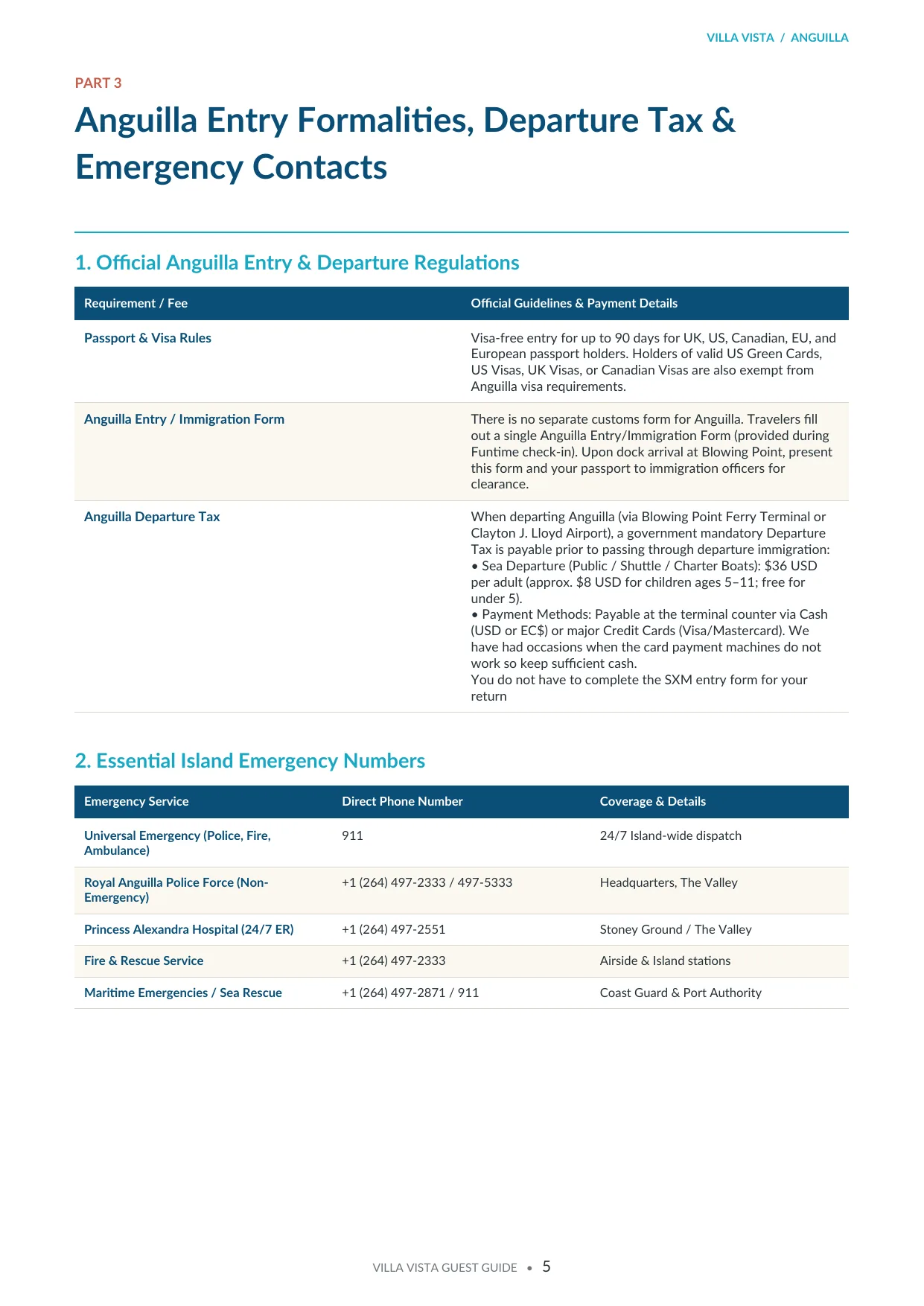 Vista Villa Anguilla guest guide - page 6