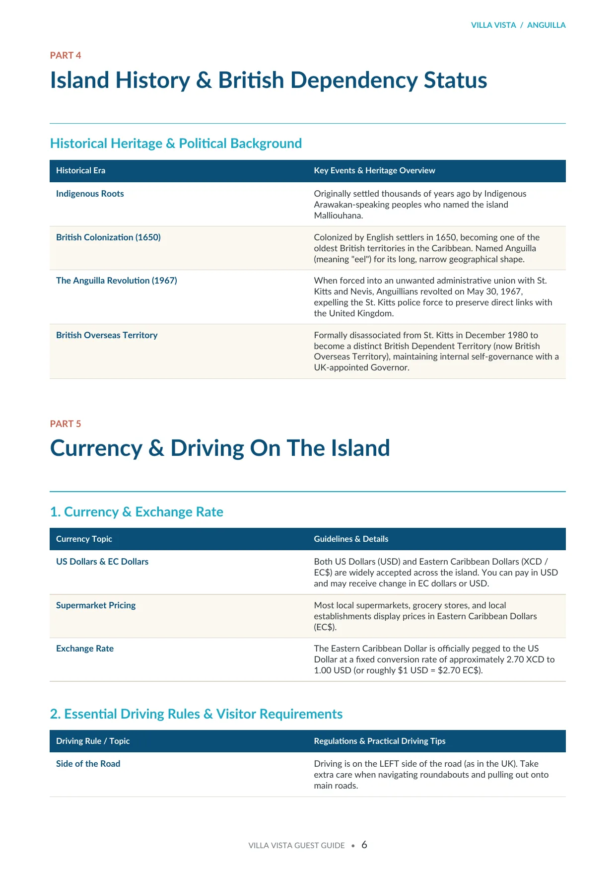Vista Villa Anguilla guest guide - page 7